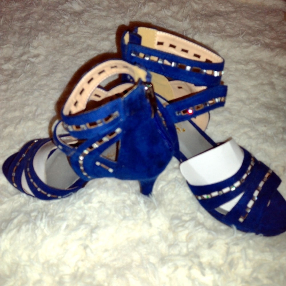 Beautiful Blue and silver Heels Brand New